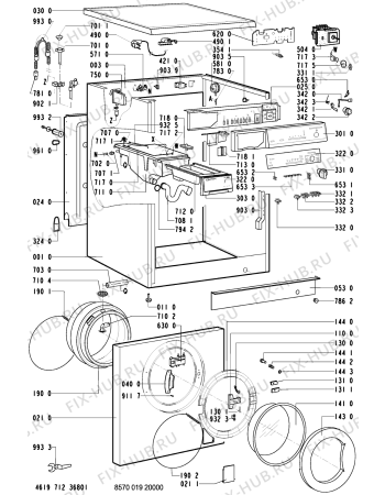 Схема №2 AWM 019/WS-B с изображением Обшивка для стиралки Whirlpool 481245219645