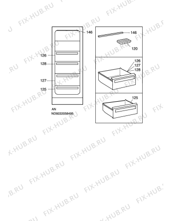 Взрыв-схема холодильника Electrolux EUC26250W - Схема узла C10 Interior