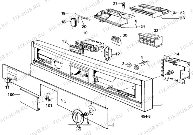 Взрыв-схема посудомоечной машины Electrolux BW407 - Схема узла W10 Panel