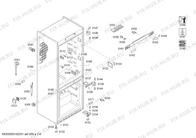 Схема №3 KG49NSB31 с изображением Дверь морозильной камеры для холодильной камеры Siemens 00712923