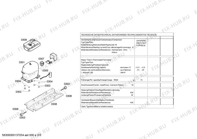 Взрыв-схема холодильника Bosch KGV33Y40 - Схема узла 03