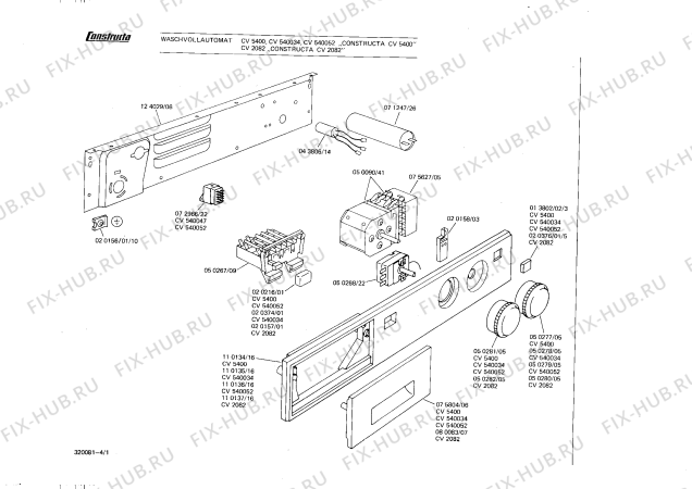 Схема №2 CV5400 с изображением Панель управления для стиральной машины Bosch 00110134