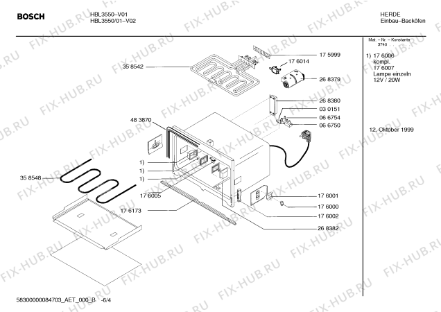 Взрыв-схема плиты (духовки) Bosch HBL3550 - Схема узла 04