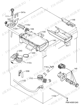 Взрыв-схема стиральной машины Electrolux NWF1076 - Схема узла Hydraulic System 272