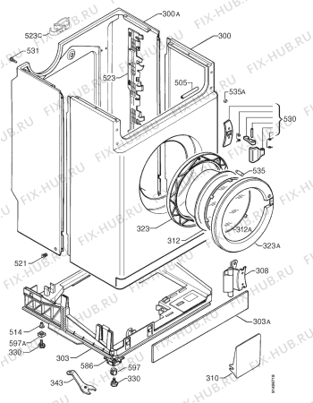 Взрыв-схема стиральной машины Zanker WTF2272 - Схема узла Cabinet + armatures