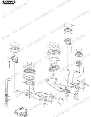 Схема №3 DEFP907S с изображением Труба для плиты (духовки) DELONGHI 029970