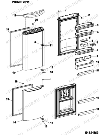 Взрыв-схема холодильника Indesit PBAA34F (F073579) - Схема узла