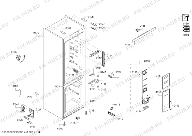 Схема №2 KGN39VK2AR Bosch с изображением Крышка для холодильника Bosch 10005939