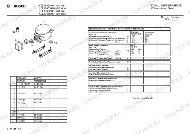 Схема №4 KDL19465 с изображением Инструкция по эксплуатации Bosch 00520697