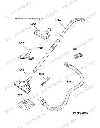 Взрыв-схема пылесоса Aeg Electrolux ATC8264 - Схема узла Accessories