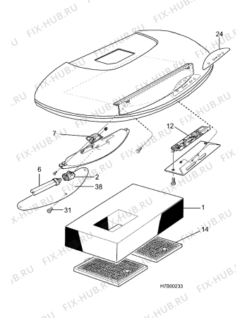 Взрыв-схема вытяжки Juno JDK8850E - Схема узла Functional parts