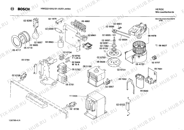 Взрыв-схема микроволновой печи Bosch HMG2210AU - Схема узла 04