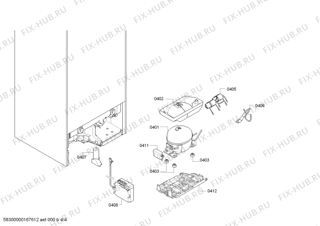 Взрыв-схема холодильника Bosch KIS77AD40 - Схема узла 04