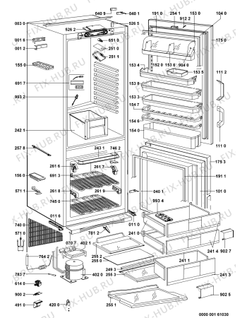 Схема №1 625.1.10 с изображением Дверца для холодильника Whirlpool 481241619754
