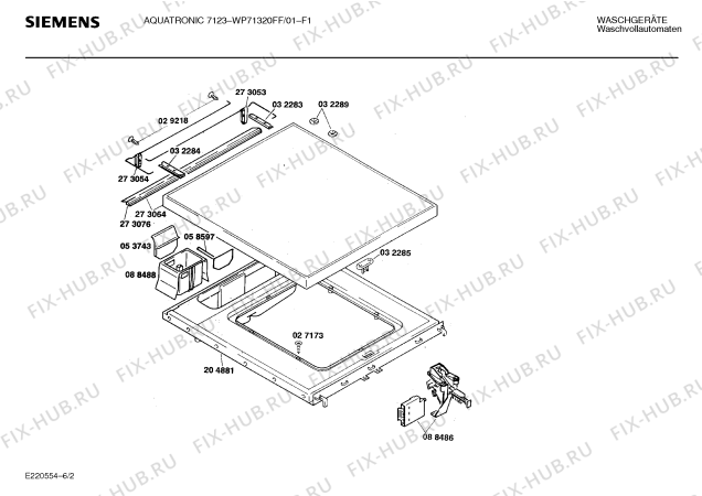 Взрыв-схема стиральной машины Siemens WP71230FF, AQUATRONIC 7123 - Схема узла 02