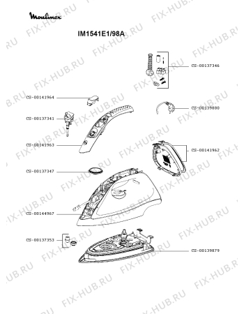 Схема №1 IM1541E1/98A с изображением Ручка для утюга (парогенератора) Moulinex CS-00144967