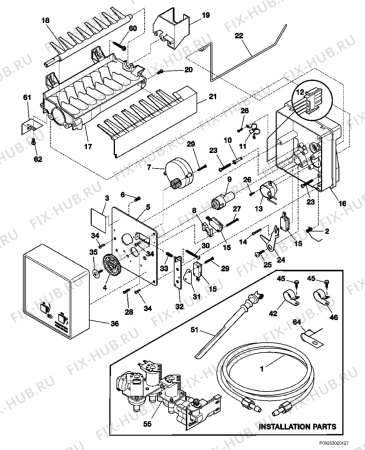 Взрыв-схема холодильника Electrolux ERL7280X4 - Схема узла Icemaker
