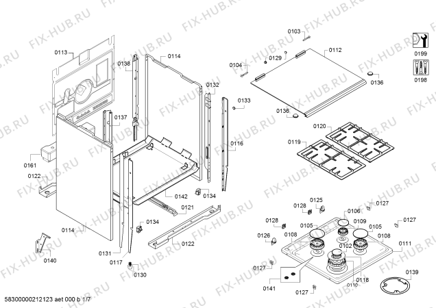 Схема №6 HGB320E50M с изображением Решетка для духового шкафа Bosch 12022881
