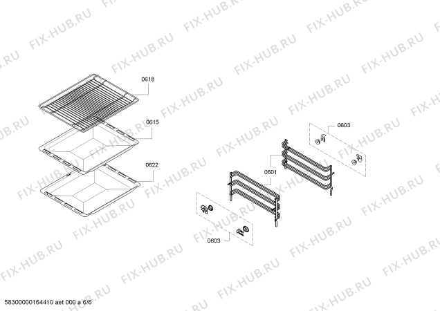 Взрыв-схема плиты (духовки) Bosch HBC33B550W - Схема узла 06