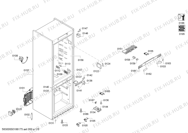 Схема №3 KG56NA72NE с изображением Поднос для холодильной камеры Siemens 00702223