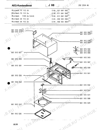 Взрыв-схема микроволновой печи Aeg FX 112 Z D - Схема узла Section2