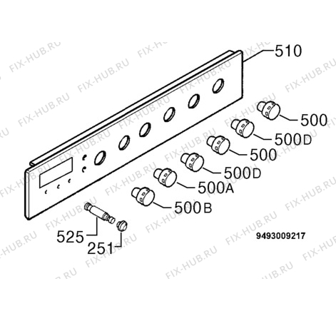 Взрыв-схема плиты (духовки) Privileg 588339_30076 - Схема узла Command panel 037