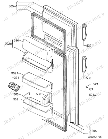 Взрыв-схема холодильника Aeg S3258DT8 - Схема узла Door 003