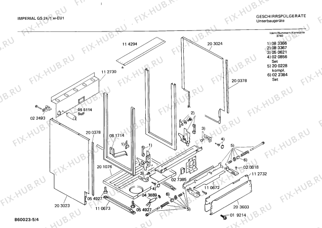 Схема №2 0730302708 GS24/1W с изображением Панель для электропосудомоечной машины Bosch 00118333