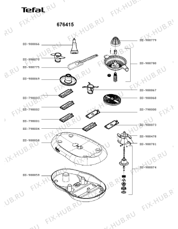 Взрыв-схема кухонного комбайна Tefal 676415 - Схема узла 676415GB.__2