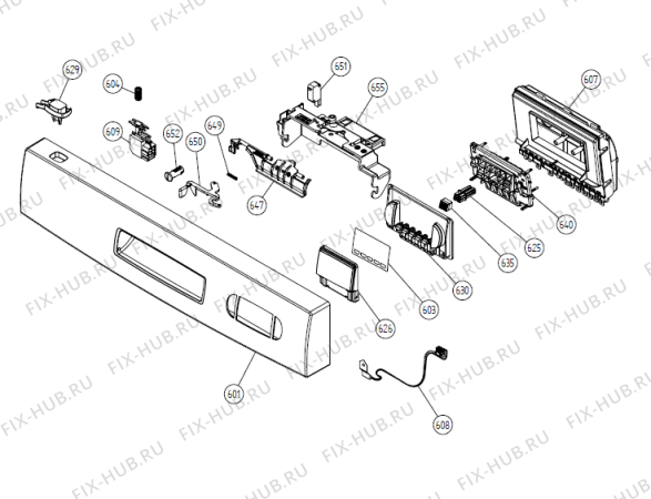 Схема №4 DM 67 SF   -White Bi (900001121, DW20.2) с изображением Сенсорная панель для электропосудомоечной машины Gorenje 266441