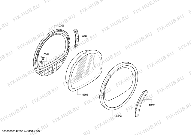 Схема №5 WT36V300DN с изображением Вкладыш для электросушки Siemens 00612677