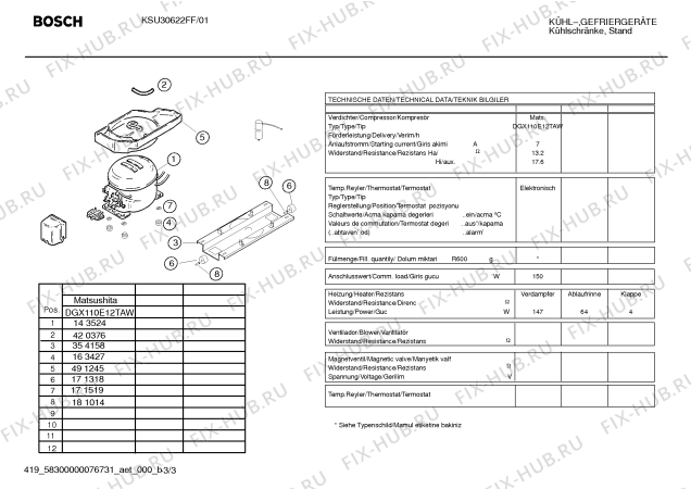 Взрыв-схема холодильника Bosch KSU30622FF - Схема узла 03