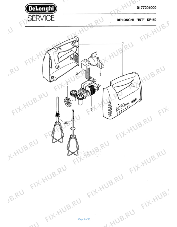 Схема №1 KF 150 с изображением Переключатель для электроблендера DELONGHI EG1001