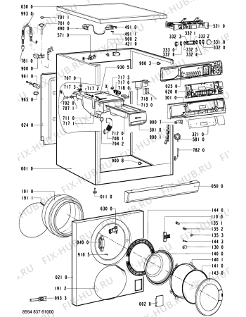 Схема №1 WAL 9890 с изображением Декоративная панель для стиралки Whirlpool 481245215166