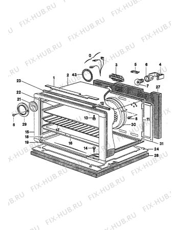 Взрыв-схема плиты (духовки) Electrolux VM671W2 - Схема узла Oven equipment