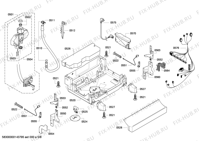 Схема №5 SN25E880EU с изображением Передняя панель для посудомойки Siemens 00675332