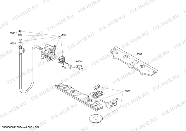 Схема №5 WI14W540EU с изображением Крышка для стиралки Bosch 00479317