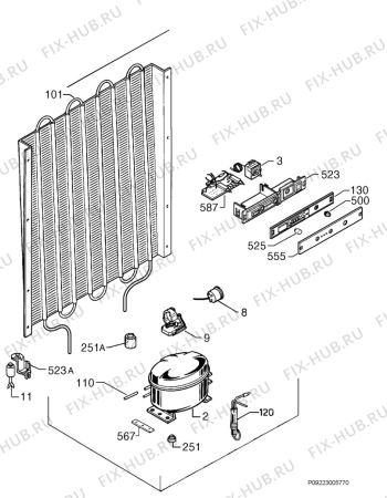 Взрыв-схема холодильника Juno Electrolux JUG94720 - Схема узла Cooling system 017