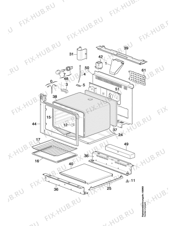 Взрыв-схема плиты (духовки) Arthurmartinelux CM6130W1 - Схема узла Oven