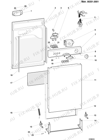 Схема №2 DGA6450W (F022547) с изображением Панель управления для посудомоечной машины Indesit C00066681