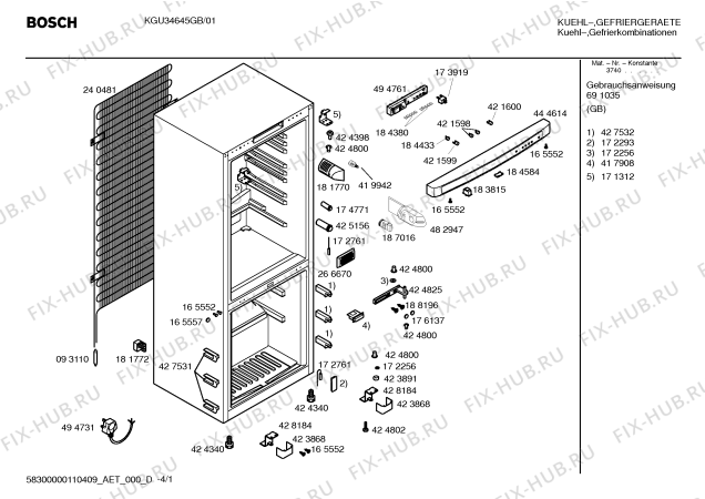 Схема №4 KGU34645GB classiXX frost free с изображением Панель управления для холодильника Bosch 00444614