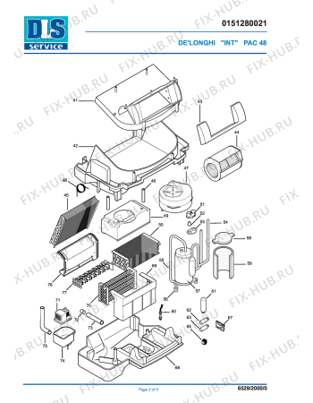 Взрыв-схема кондиционера DELONGHI PAC 48 - Схема узла 2