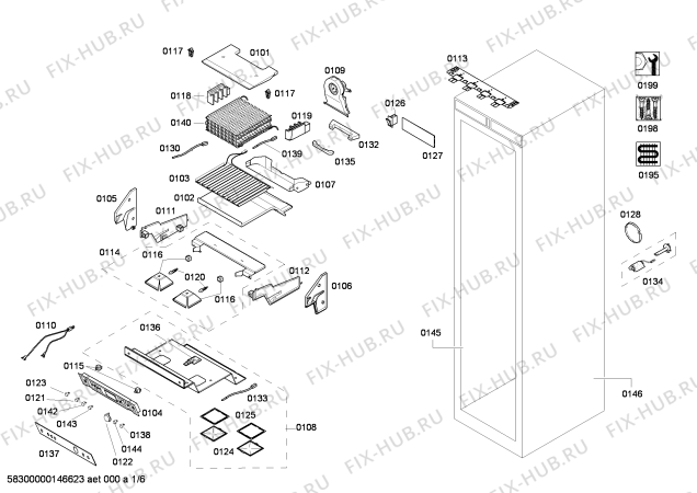 Схема №4 RF411700 с изображением Вставная полка для холодильной камеры Bosch 00679583