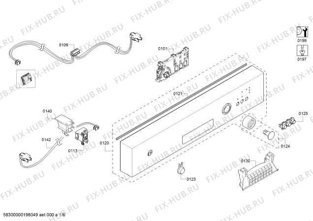 Схема №3 63012243312 Kenmore с изображением Консоль для посудомойки Bosch 00611955