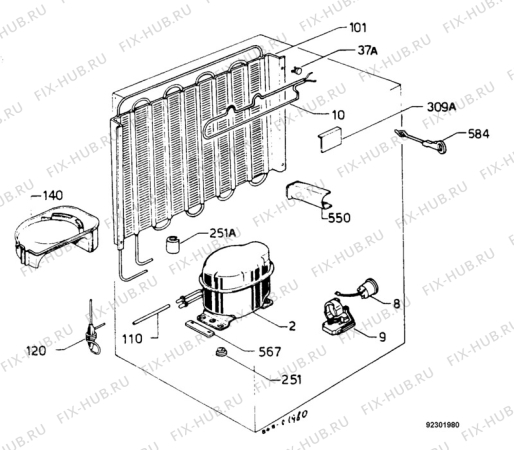 Взрыв-схема холодильника Zanussi Z2143T - Схема узла Functional parts