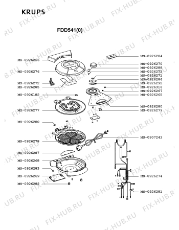 Схема №1 FDD512(0) с изображением Переключатель для электровафельницы Krups MS-0926270