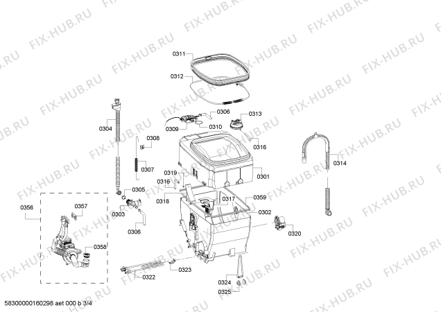 Схема №4 WOT24423IT с изображением Мотор для стиральной машины Siemens 00145346
