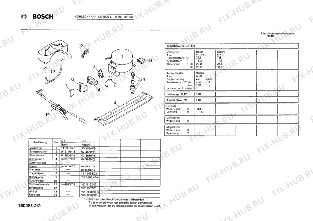 Взрыв-схема холодильника Bosch 0701154738 KS1500L - Схема узла 02