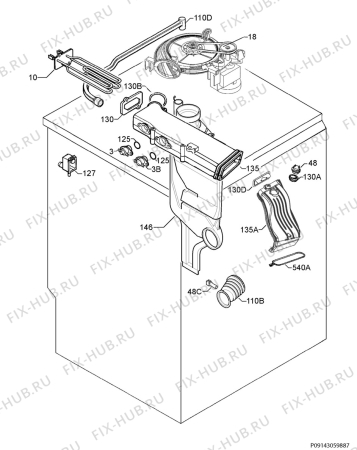 Взрыв-схема стиральной машины Electrolux EWW1273S CN - Схема узла Dryer 265