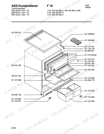 Взрыв-схема холодильника Aeg S1459-1TK - Схема узла Housing 001